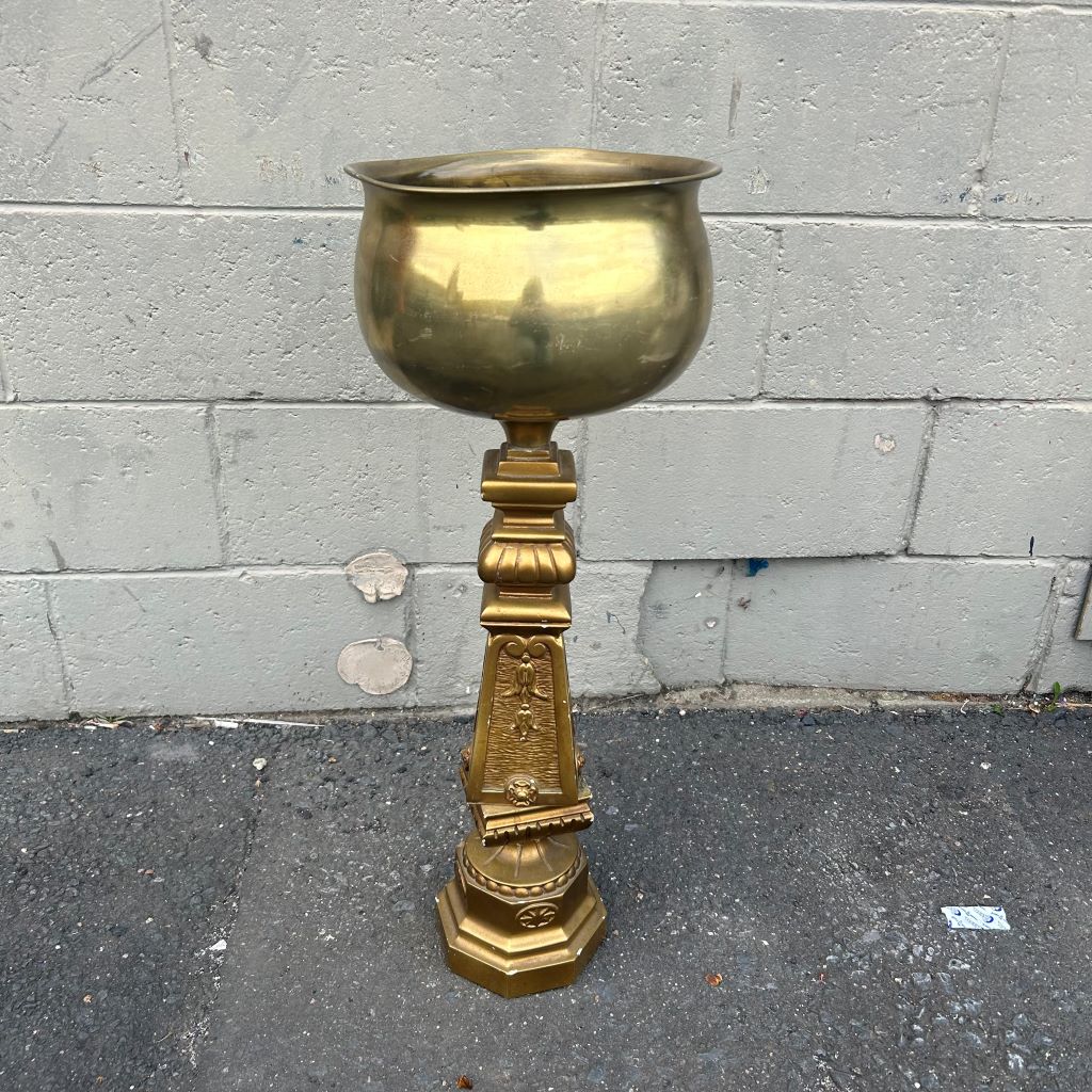 URN, Brass urn on Stand 71cmH, Urn 24cmD